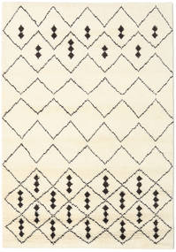  Berber Indisch - Off-Weiß/Schwarz Teppich 160X230 Echter Moderner Handgeknüpfter Beige/Weiß/Creme (Wolle, Indien)