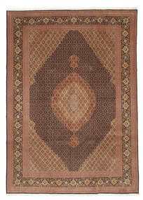 252X353 Täbriz 50 Raj Mit Seide Teppich Teppich Echter Orientalischer Handgeknüpfter Braun/Orange Großer ( Persien/Iran)