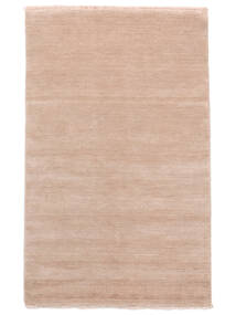 160X230 Einfarbig Handloom Fringes Teppich - Hellrosa 
