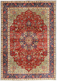 Täbriz Patina Teppich 193X277 Echter Orientalischer Handgeknüpfter Dunkelrot/Rost/Rot (Wolle, Persien/Iran)