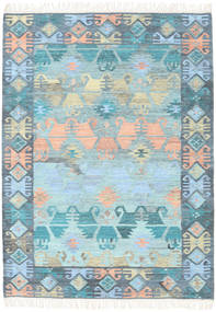 Azteca 140X200 Klein Blau/Mehrfarbig Wollteppich Teppich 