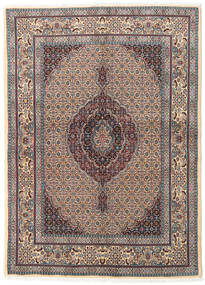  Moud Teppich 146X200 Echter Orientalischer Handgeknüpfter Hellgrau/Dunkelbraun ( Persien/Iran)