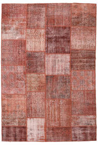 198X290 Patchwork Teppich Teppich Moderner Rot (Wolle, Türkei)