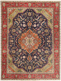  Täbriz Patina Teppich 300X395 Echter Orientalischer Handgeknüpfter Dunkelrot/Hellbraun Großer (Wolle, Persien/Iran)