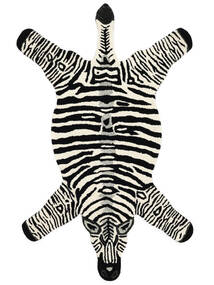  100X155 Kinderteppich Klein Zebra Teppich - Schwarz/Weiß Wolle, 