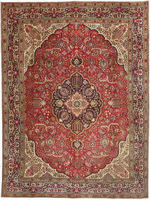  Täbriz Patina Teppich 293X390 Echter Orientalischer Handgeknüpfter Dunkelbraun/Dunkelrot Großer (Wolle, Persien/Iran)