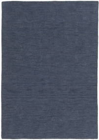  Kelim Loom - Marineblau Teppich 140X200 Echter Moderner Handgewebter Marineblau (Wolle, )