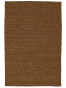  Kelim Loom - Braun Teppich 200X300 Echter Moderner Handgewebter Braun (Wolle, Indien)