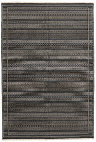  Kelim Teppich 158X238 Echter Orientalischer Handgewebter Dunkelgrau/Schwartz (Wolle, Persien/Iran)