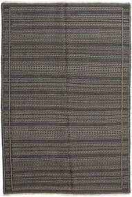 Kelim Teppich 155X232 Echter Orientalischer Handgewebter Dunkelgrau/Hellgrau (Wolle, Persien/Iran)