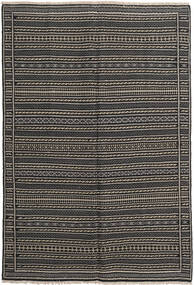  Kelim Teppich 159X231 Echter Orientalischer Handgewebter Schwartz/Dunkelgrau (Wolle, Persien/Iran)