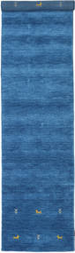  Gabbeh Loom Two Lines - Blau Teppich 80X350 Moderner Läufer Blau (Wolle, )