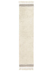  Dixon Teppich 80X350 Echter Moderner Handgewebter Läufer Beige/Weiß/Creme (Wolle, Indien)