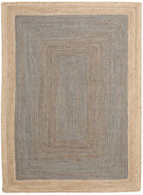 Outdoor-Teppich Frida Frame - Grau/Natural Teppich 160X230 Echter Moderner Handgewebter Hellgrau (Jute-Teppich Indien)