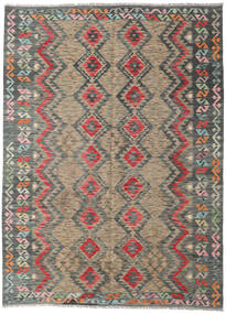 Kelim Afghan Old Style Teppich 182X252 Echter Orientalischer Handgewebter Hellgrau/Dunkelgrau/Hellbraun (Wolle, Afghanistan)