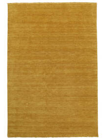  Wollteppich 160X230 Handloom Fringes Senfgelb Teppich 