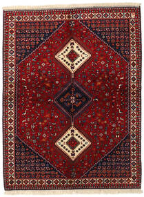  Yalameh Teppich 155X200 Echter Orientalischer Handgeknüpfter Dunkelrot (Wolle, Persien/Iran)
