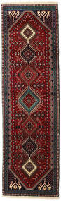 Echter Teppich Yalameh Teppich 88X295 Läufer Dunkelrot/Rot (Wolle, Persien/Iran)