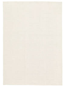  Kelim Loom - Naturweiß Teppich 250X350 Echter Moderner Handgewebter Beige/Weiß/Creme Großer (Wolle, Indien)