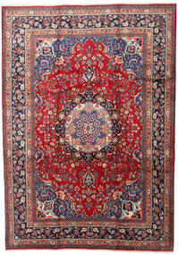  Maschad Teppich 240X337 Echter Orientalischer Handgeknüpfter Dunkelrot/Dunkelgrau (Wolle, Persien/Iran)