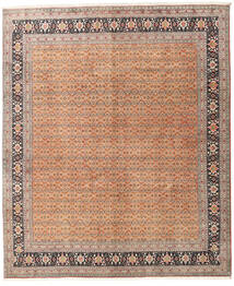  Täbriz 40 Raj Teppich 245X297 Echter Orientalischer Handgeknüpfter Dunkelbraun/Dunkelrot (Wolle/Seide, Persien/Iran)