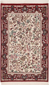  80X128 Isfahan Seidenkette Teppich Teppich Beige/Rot Persien/Iran 