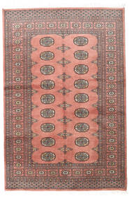  Pakistan Buchara 2Ply Teppich 123X183 Echter Orientalischer Handgeknüpfter Hellrosa/Dunkelrot (Wolle, Pakistan)