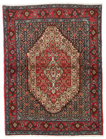  Senneh Teppich 122X164 Echter Orientalischer Handgeknüpfter Dunkelrot/Dunkelgrau (Wolle, Persien/Iran)