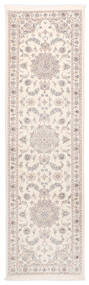  Nain 9La Teppich 83X300 Echter Orientalischer Handgeknüpfter Läufer Beige/Weiß/Creme (Wolle/Seide, Persien/Iran)