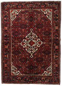 Echter Teppich Hosseinabad Teppich 160X225 Dunkelrot/Rot (Wolle, Persien/Iran)