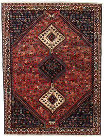  Yalameh Teppich 155X201 Echter Orientalischer Handgeknüpfter Dunkelrot/Schwartz (Wolle, Persien/Iran)