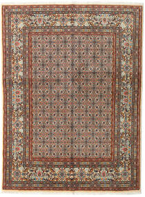  Moud Teppich 150X196 Echter Orientalischer Handgeknüpfter Hellbraun/Dunkelbraun ( Persien/Iran)