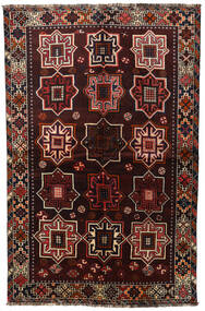  Shiraz Teppich 153X236 Echter Orientalischer Handgeknüpfter Dunkelbraun/Dunkelrot (Wolle, Persien/Iran)