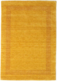  140X200 Einfarbig Klein Handloom Gabba Teppich - Gold Wolle, 