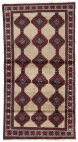  Belutsch Teppich 96X184 Echter Orientalischer Handgeknüpfter Dunkelrot/Dunkelbraun (Wolle, Persien/Iran)
