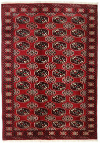 Turkaman Teppich 133X188 Echter Orientalischer Handgeknüpfter Dunkelrot/Rot (Wolle, )