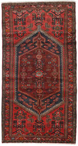  Hamadan Teppich 100X188 Echter Orientalischer Handgeknüpfter Dunkelrot/Dunkelbraun (Wolle, Persien/Iran)