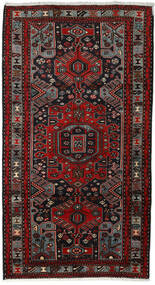  Hamadan Teppich 103X193 Echter Orientalischer Handgeknüpfter Schwartz/Dunkelrot (Wolle, Persien/Iran)