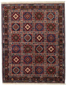  Yalameh Teppich 150X190 Echter Orientalischer Handgeknüpfter Dunkelrot/Dunkelgrau (Wolle, Persien/Iran)