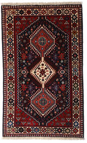  Yalameh Teppich 79X130 Echter Orientalischer Handgeknüpfter Dunkelrot (Wolle, Persien/Iran)