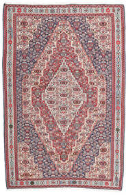  Kelim Senneh Teppich 148X225 Echter Orientalischer Handgewebter Dunkelgrau/Hellgrau (Wolle, Persien/Iran)