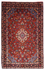  Hamadan Teppich 70X100 Echter Orientalischer Handgeknüpfter Dunkelbraun/Dunkelrot (Wolle, Persien/Iran)