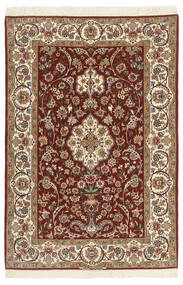  Orientalischer Isfahan Seidenkette Teppich Teppich 110X164 Braun/Orange ( Persien/Iran)