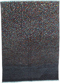  Kelim Modern Teppich 207X288 Echter Moderner Handgewebter Schwartz/Dunkelblau (Wolle, Afghanistan)