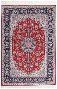  Persischer Isfahan Seidenkette Signatur Ansari Teppich 158X237 Rot/Grau 