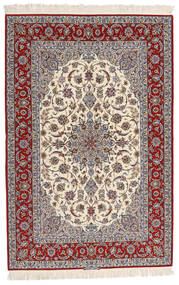 161X241 Isfahan Seidenkette Signatur Entashari Teppich Teppich Orientalischer Beige/Grau ( Persien/Iran)