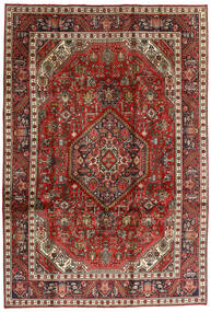  Täbriz Teppich 198X292 Echter Orientalischer Handgeknüpfter Dunkelbraun/Dunkelrot (Wolle, Persien/Iran)