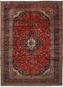  Keshan Teppich 300X410 Echter Orientalischer Handgeknüpfter Dunkelrot/Schwartz Großer (Wolle, Persien/Iran)