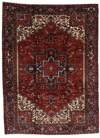  Heriz Teppich 212X290 Echter Orientalischer Handgeknüpfter Dunkelrot/Dunkelbraun (Wolle, Persien/Iran)