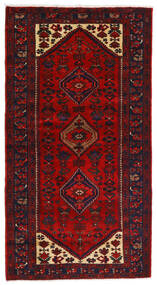  Hamadan Teppich 106X191 Echter Orientalischer Handgeknüpfter Schwartz/Dunkelrot (Wolle, Persien/Iran)